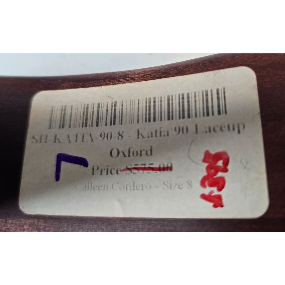 Calleen Cordero Katia Brown Leather Peep-Toe Oxford‎ Heels Size 8 - Picture 11 of 11